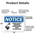 thumbnail image 2 of (2 Pack) Food Safety Warning Wash Hands OSHA Notice Sign 14 Inch X 10 Inch Plastic Sign, Weather Resistant, UV Protected for Workplace, Business, and Construction Site, Made in the USA, 2 of 8