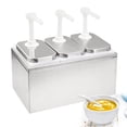 thumbnail image 1 of Bomba dispensadora de salsa Saladulce de acero inoxidable de 6 litros con 3 tarros, 1 of 6