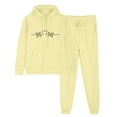 thumbnail image 2 of ibuvkizy Sweatsuits Women 2 Piece Outfit!Men's and Women's Sports Tracksuits Long Sleeve Pullover Hoodies Sweatshirt Loose Coat and Sweatpants Fall Winter Suit Yellow,XL, 2 of 7