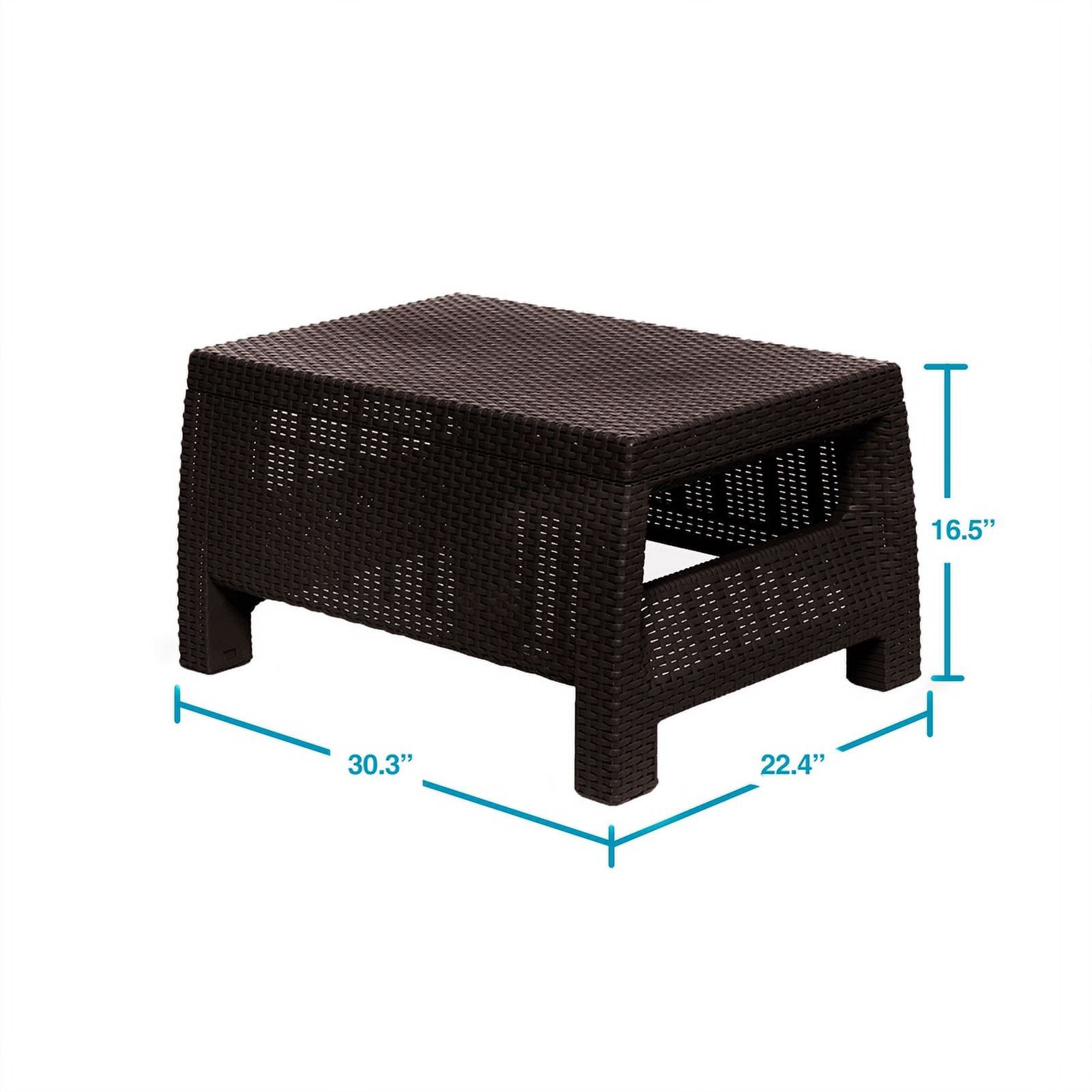 MQ Ferrara Stay L-Shaped Outdoor Sofa Patio Conversation Set, Espresso