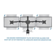 Mount-It! Triple Monitor Desk Mount | Fits 13-24 Computer Screens | Full Motion