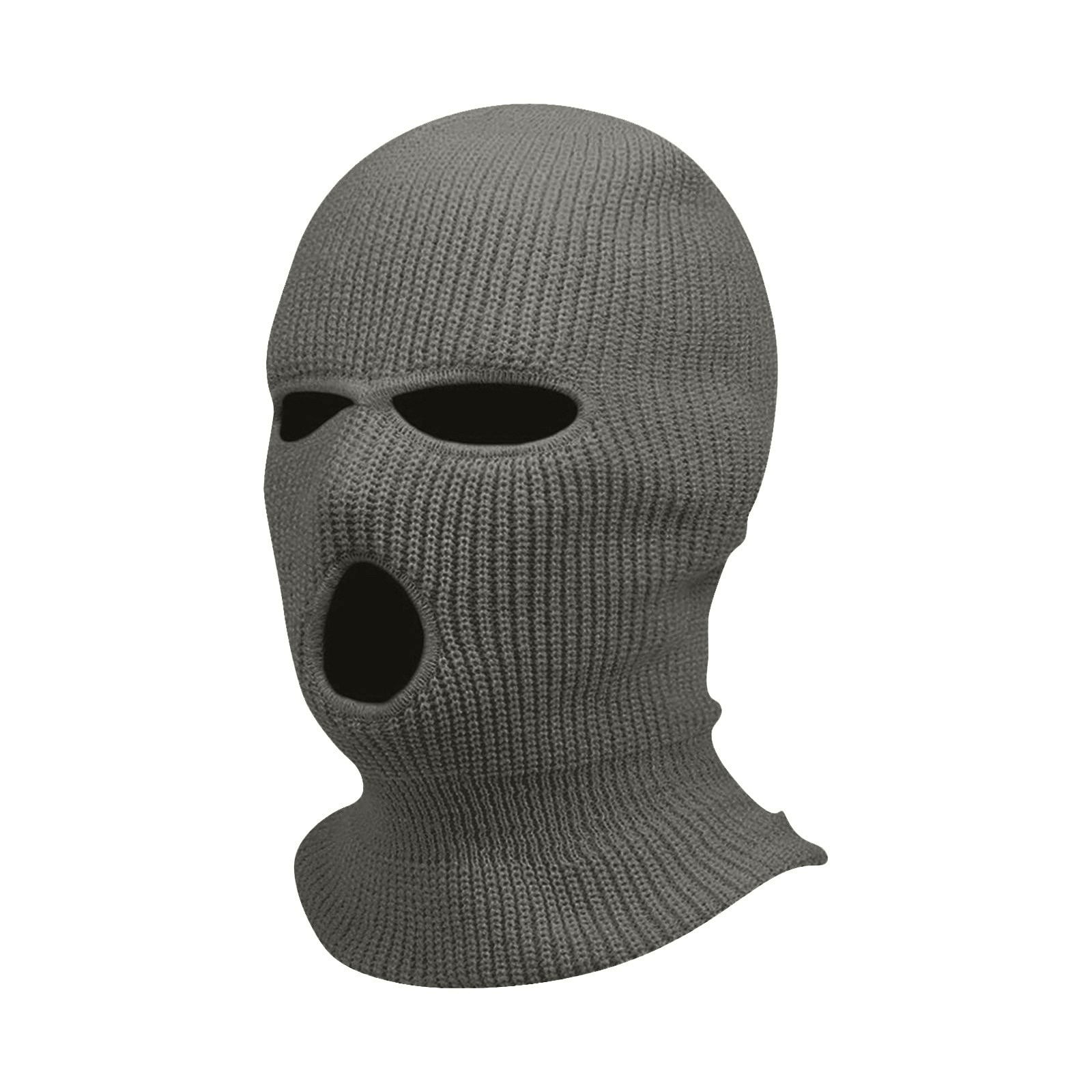 Knitted Balaclava Ski Mask Full Face Cover 3 Hole Beanie for Winter Outdoor Sports Motorcycle Riding Cycling Warm Light Gray
