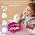 thumbnail image 3 of 2 Pieces Portable Silicone Suction Plates for Babies Toddlers Non Slip Suction Plates Divided Plate Baby Toddler Plate Reliable Unicorn Plate, Purple, 3 of 7