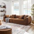 thumbnail image 4 of Nordic Modern Sofa with Waterproof French Velvet Fabric & Solid Wood Frame, High-Density Cushions, Detachable Covers & 4 Throw Pillows for Easy-Clean Living Room Comfort, 4 of 9
