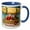 Blue/White, variant on 3drose, Clapsaddle – Santa Claus Riding on a Zeppelin, 11oz Two-tone Red Mug