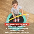 thumbnail image 6 of Fisher-Price WonderJump 3ft Indoor Mini Trampoline w/Handlebar for Toddlers & Kids, Green, 6 of 8