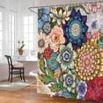 thumbnail image 3 of Cortina de ducha Neasow Boho Floral 100% poliéster 180 x 180 cm, 3 of 8