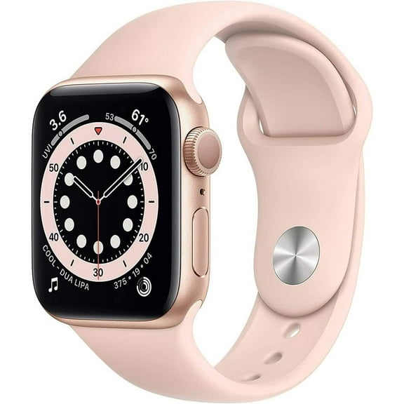 Pre-Owned Apple Watch Series 6 44mm GPS Cellular Unlocked - Gold Aluminum Case - Pink Sport Band (2020)