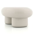 thumbnail image 5 of Kavren Modern Oval Glossy Low Profile Coffee Table, Ivory, 5 of 13