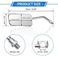 thumbnail image 5 of Unique Bargains 1set Motorcycle Rear View Mirrors Handlebar Mirrors Universal Adjustable Iron Plastic Chrome Silver Tone M10 Square Shape, 5 of 8