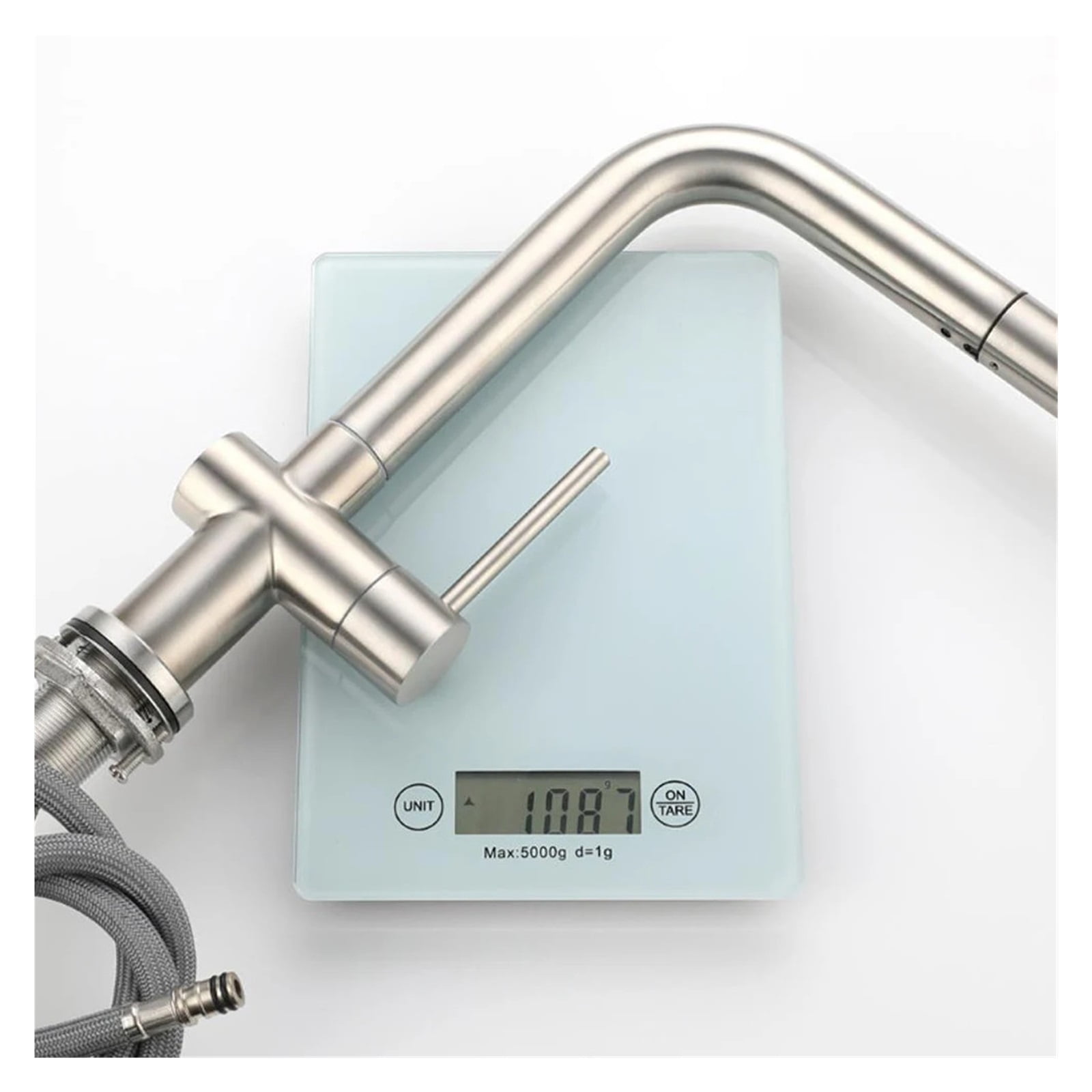 Kitchen Basin Faucets Stainless Steel Material Cold Water Only Single Handle, Pull Down Hoses 360 Rotation ,Easy to Install