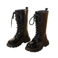 thumbnail image 2 of Fozruso Fashion Autumn Children Girls Sports Shoes Flat Thick Bottom Non Easy To Wear PU Upper Comfortable Boots, Furry Lined Boots Sizes 10 Little Kid(3.5-4 Years), 2 of 6