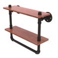 thumbnail image 4 of Allied Brass Pipeline 16'' Double Ironwood Shelf with Towel Bar in Oil Rubbed Bronze, 4 of 7