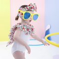 thumbnail image 3 of Traje de baño de una pieza para niña pequeña Traje de baño elegante para niña Traje de baño con volantes Trajes de baño Traje de baño con cordones, 3-4 años, Floral Feliz Sencillez, 3 of 5