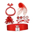 thumbnail image 1 of Accesorios de vestuario Strade Fareast Limited de los años 50 bufanda Cosplay 7 piezas rojo, 1 of 8