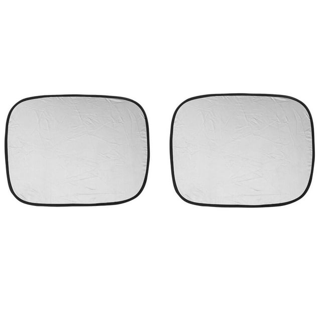 2Pcs 60x50cm Sombrilla Anti-UV Quitasol Protector Solar Plateado Luna Trasera de Coche