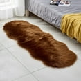 thumbnail image 4 of Naiovety Alfombra rectangular de fibra acrílica para dormitorio, mesita de noche, sofá para sala de estar, área cálida, alfombrilla lavable, Decoración del hogar Café, 4 of 6