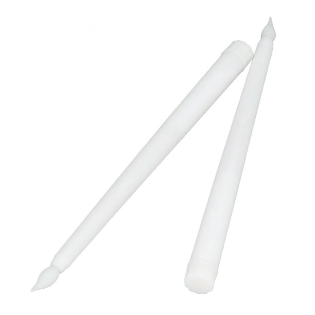 Palitos de vela LED, 2 velas LED cónicas, luz de vela LED, luz de vela electrónica, acabado de lujo