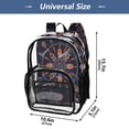 thumbnail image 4 of PVC Transparent Backpacks Clear Backpack for Travel and Outings Feathers and Beads Pattern, 4 of 7