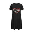 thumbnail image 5 of Xysaqa Womens Nightgowns Happy Valentines Day Grapgic Sleepwear Women Plus Size Sleep Shirt Short Sleeve Nightshirt Cute Print Sleepshirt Night Dress Clearance Black S, 5 of 5
