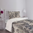 thumbnail image 3 of Ambesonne Marble Print Quilted Bedspread Set 2 Pcs, Ceramic Style Grunge, Twin Size, Tan Beige Dark Taupe, 3 of 5