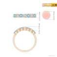 thumbnail image 4 of ANGARA Natural Half Eternity Seven Stone Aquamarine and Diamond Wedding Ring in 14K Rose Gold for Women (Size-3mm) | March Birthstone, Anniversary, Jewelry Gift for Women | Natural Aquamarine Ring, 4 of 8