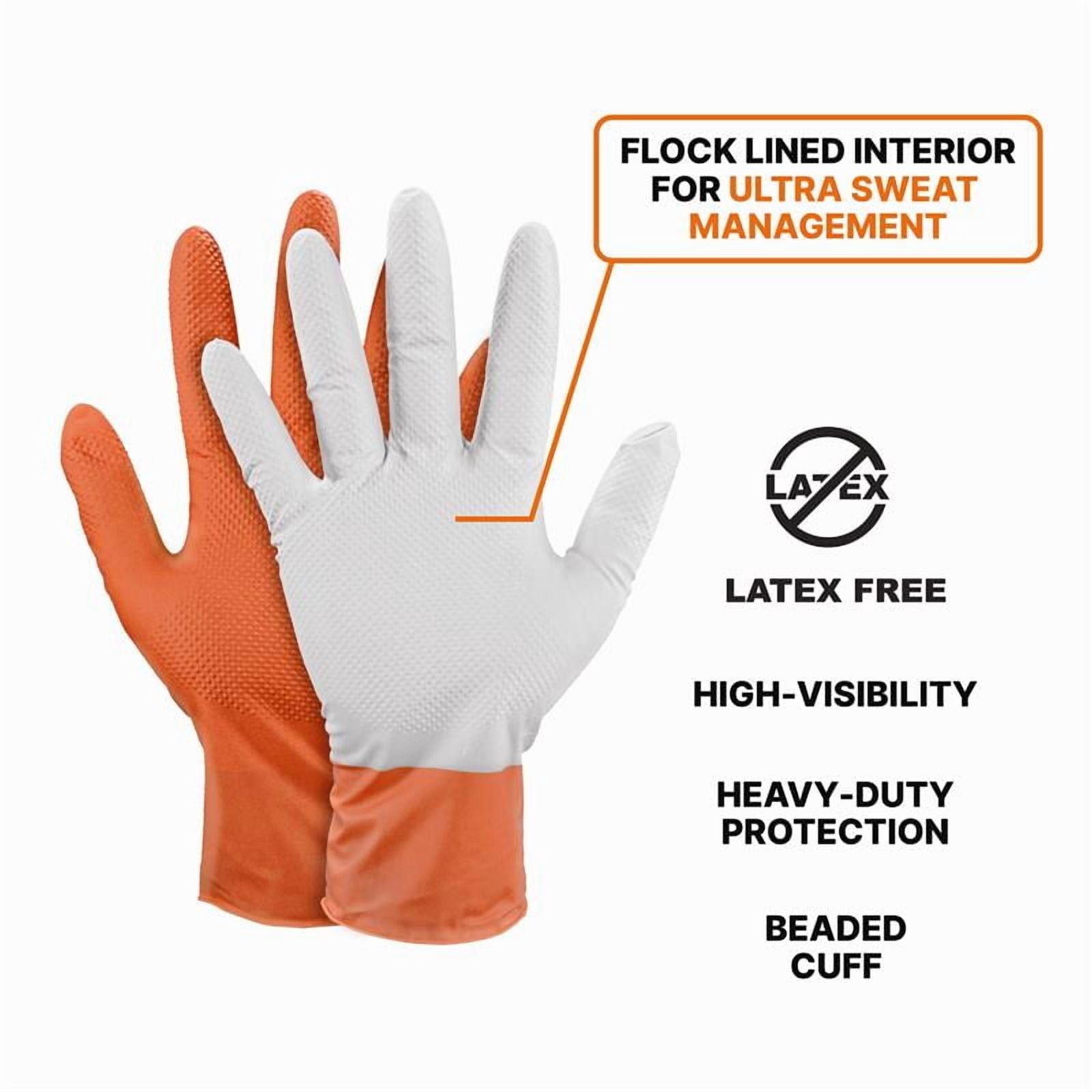 GLOVEWORKS Heavy Duty Green Gloves for Mechanics, Auto, Nitrile, M, 100 Count