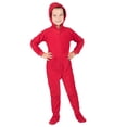 thumbnail image 4 of Footed Pajamas - Bright Red Toddler Hoodie Fleece One Piece - Toddler - Medium (Fits 3'0 - 3'3"), 4 of 6