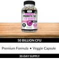 thumbnail image 5 of Kaya Naturals Probiotic 50 Billion CFU | Probiotics for Women, Probiotics for Men and Adults, Natural | Gut Health & Immune Support Supplement | Provides Digestive Support - 60 Vegetable Capsules, 5 of 5