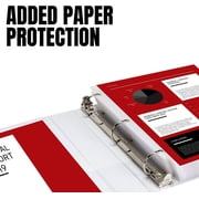 Performore 3 Ring Binders, 2.5 inch Round Rings, White, Clear View, Pockets, 12 Pack (3.2 Spine)