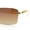 Gold - Gradient Brown, variant on Luxury Jaguar Cougar Jewel Metal Arm Rectangle Hustler Sunglasses Gold - Brown