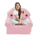 thumbnail image 1 of Foldable Kids Sofa Crown Pattern  2 In 1 Flip Open Sofa Bed For Living Room Bedroom, 1 of 8