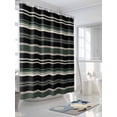 thumbnail image 3 of Fsddascl Black Green Beige Shower Curtain Set - Small 36" x 72" Washable Bathtub Curtain with 12 Hooks, Boho Farmhouse Vintage Abstract Striped Waterproof Fabric Stall Shower Curtains for Bathroom, 3 of 6