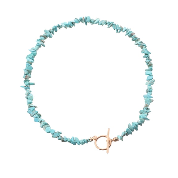 Turquoise Beads Necklace Long Knotted Stone Multi Strand Layer Necklace Handmade Jewelry