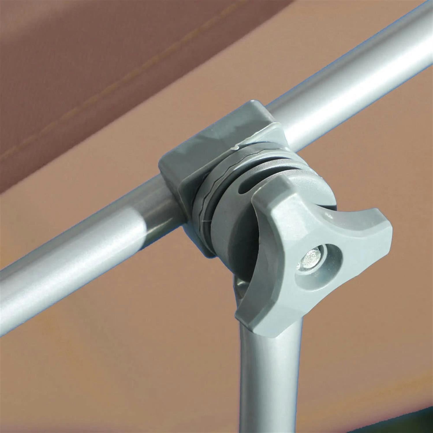 Demi Bonn Outdoor Folding Chaise Lounge, Collapsible Beach Tanning Seat Chair with Sun Protection, Portable Poolside Relaxation for Beach, Yard, Patio, Brown