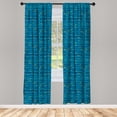 thumbnail image 3 of Ambesonne Nautical Curtains, Minimal Fish Waves, Pair of 28"x63", Turquoise, 3 of 5