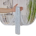 thumbnail image 1 of Advancent Cortina de puerta con cuentas de cristal y hilo plateado para decoración de sala de estar o partición, ideal para bodas. Conjuntos de muebles de sala de estar blanco 1*2 m, 1 of 5