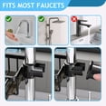 thumbnail image 6 of FEOYA Sink Faucet Organizer Sink Caddy Sponge Holder Kitchen Faucet Drain Rack with Drain Tray Hook Rod Drainer Basket for Bathroom Soap Scrubbers 0.7-1.10 Inch Round Tube Hanging, 6 of 7