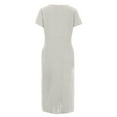 thumbnail image 4 of Pejock Summer Dresses for Women 2023 Solid Causal Rounk Neck Short Sleeve Vacation Pockets Dress White S (US Size:4), 4 of 4