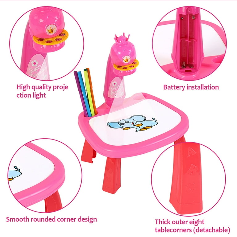 deal with romantic B.C. Children Led Projector Art Drawing Table Toys Kids Painting Board Desk Arts  Crafts Educational Learning Paint Tools Toy for Girl (No Battery)New Pink -  Walmart.com