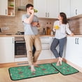 thumbnail image 6 of GZHJMY Christmas Pattern Green Kitchen Mat - Cushioned Anti Fatigue Kitchen Rug Set of 2, Non Slip Waterproof Kitchen Mats for Kitchen, Laundry, Sink, Office 19.7"×27.6"+19.7"×47.2" Carpet Runner, 6 of 7