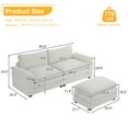 thumbnail image 2 of Ktaxon 86" W Sectional Sofa Modern Convertible Couch with Double Cushions L Shaped Sofa with Reversible Chaise, Teddy Velvet Sofa Set with 2 Wider Seater Teddy White, 2 of 5