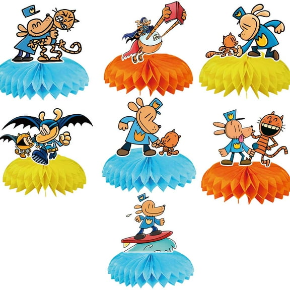 Dog Man Honeycomb Centerpieces Table Toppers Decorations for Birthday Party Decor Supplies