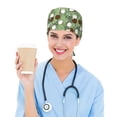 thumbnail image 5 of Scrub Caps Women Men, coconut leaves Adjustable Working Caps, Turban Hat Cleaning Working Cap with Sweatband, Elastic Bandage Tie Back Nurse Cap, 5 of 5