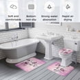 thumbnail image 5 of Pink Floral Bath Mat 3 Piece Bathroom Rug Set, Vintage Botanical Gradient Pastel Painting Non Slip Bath Rug Contour Mat and Toilet Lid Cover, Absorbent Shower Mats Soft Bath Rugs and Mats Sets, 5 of 8