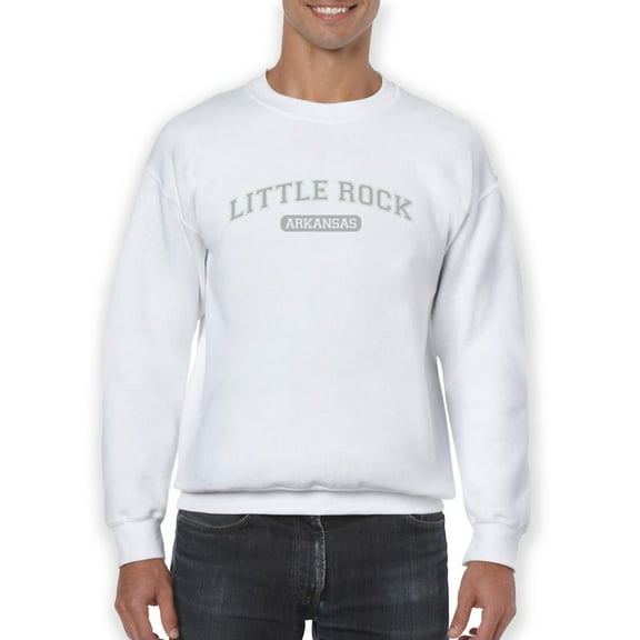 Arkansas, Little Rock Text Men Sweatshirt, Male Medium