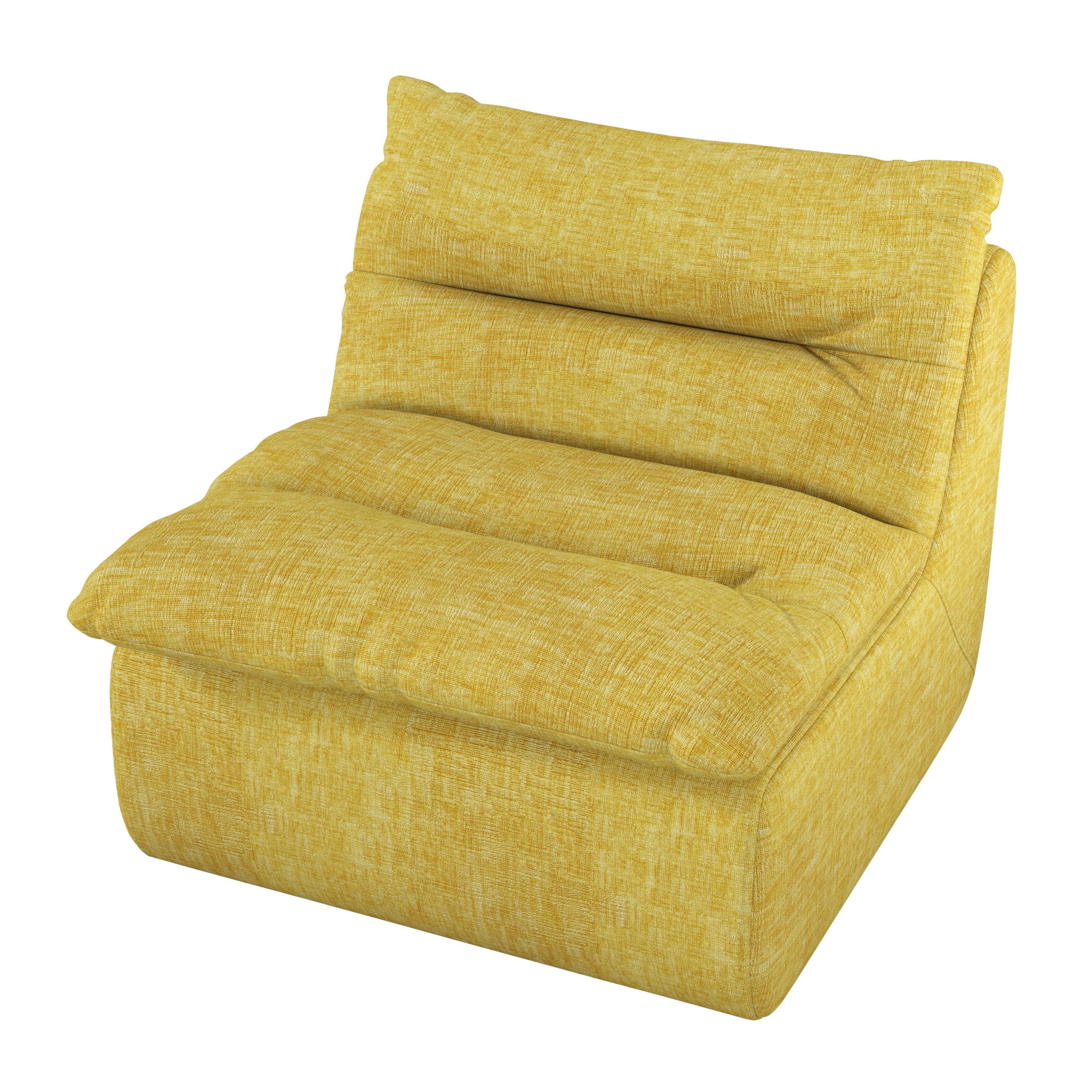 Aukfa 150" U-Shape Sectional Sofa with Ottoman, 6-Seater Chenille Modular Couch, Free Combination & Side Pockets, Yellow