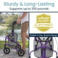 thumbnail image 4 of Andador de 3 ruedas Vive Mobility - Andador de tres ruedas para personas mayores - Ligero, plegable, estrecho y resistente - Para hombres y mujeres mayores - Triciclo plegable de 3 ruedas con bolsa ti, 4 of 5