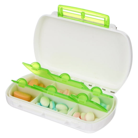 LULULION pill organizer Organizer Container Plastic Green Storage Box Portable 1Set