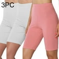 thumbnail image 2 of 3 Pack Biker Yoga Shorts for Women, High Waisted Athletic Running Workout Gym Short Pants Tummy Control Leggings, 2 of 9